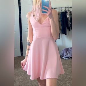 Light Pink Cross Strap Backless Dress